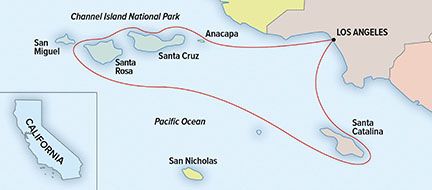 Wild California Escape: Channel Islands National Park Itinerary Map