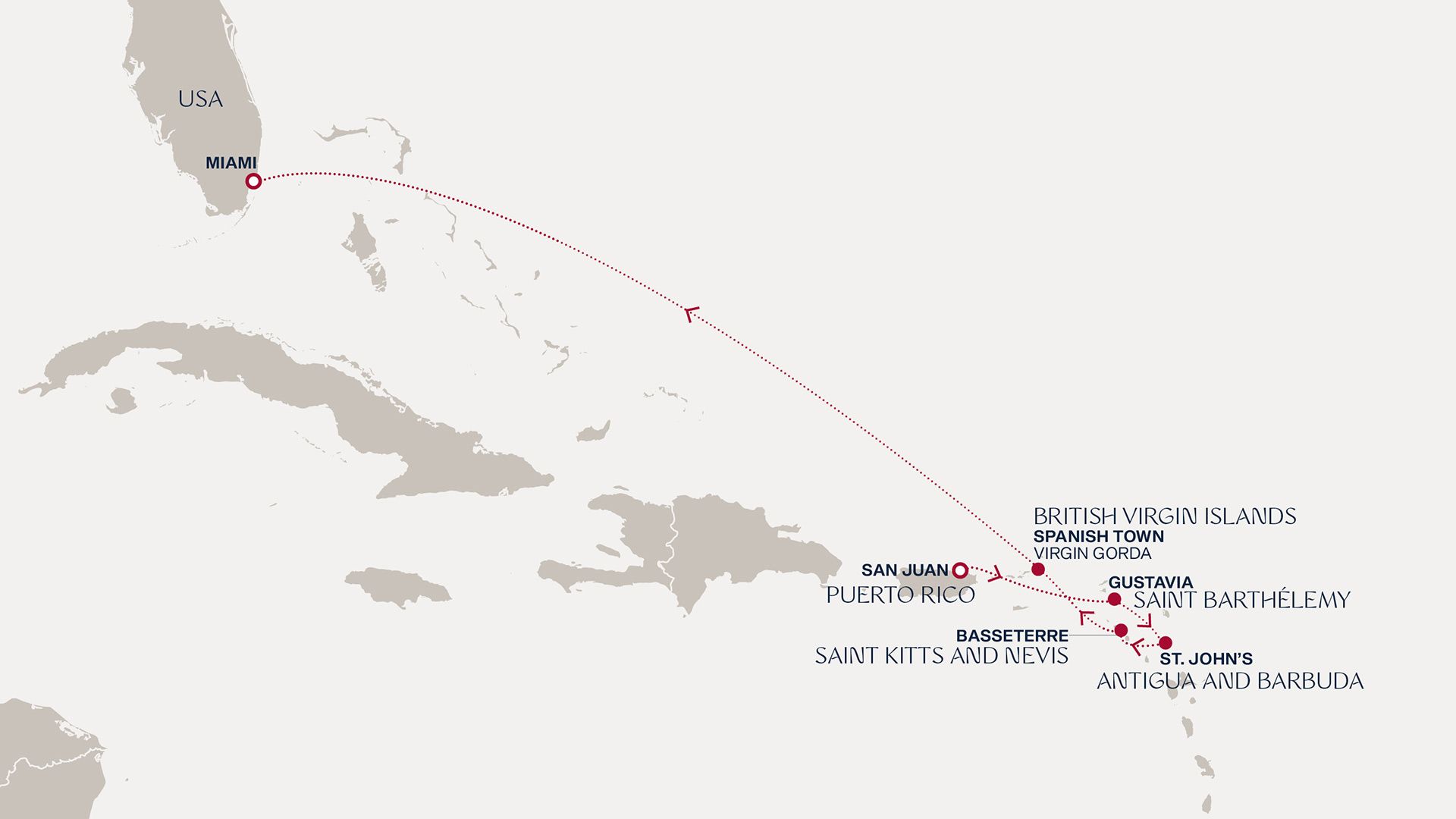 A Journey from San Juan to Miami Itinerary Map